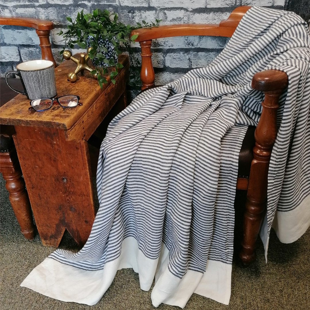 Venice Striped Linen Sun Towel Blanket - Ferguson's Irish Linen