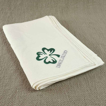 Embroidered Green Shamrock Tablecloth - Ferguson's Irish Linen