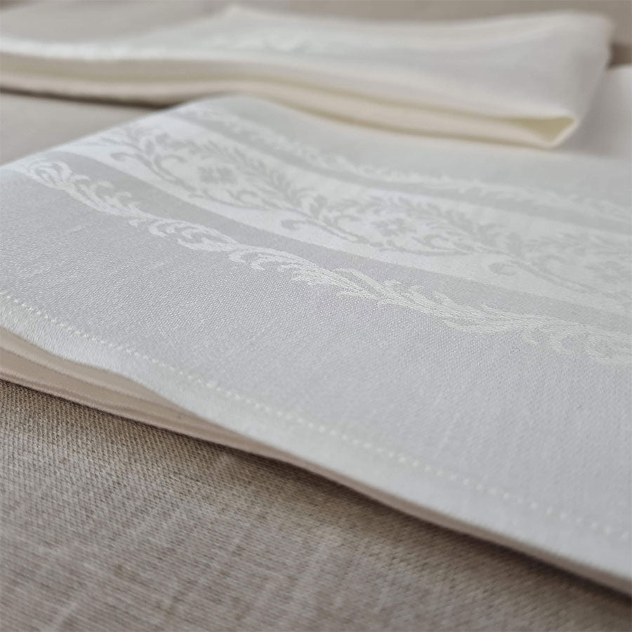 Fine Scroll Double Damask Napkins - Ferguson's Irish Linen