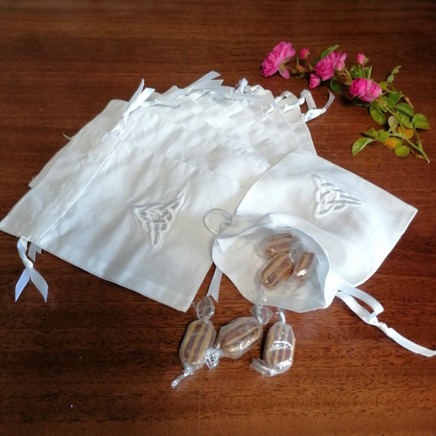 Linen Favour Bag - Embroidered - Ferguson's Irish Linen