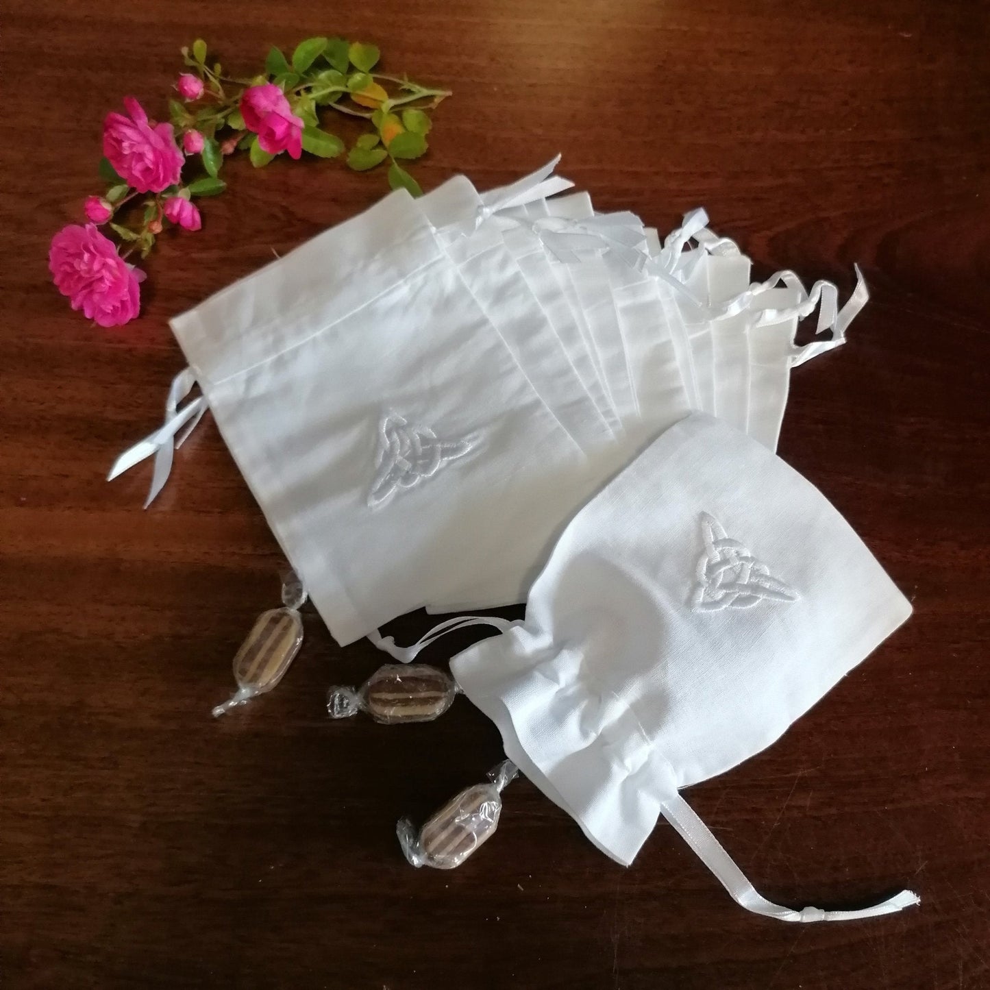 Linen Favour Bag - Embroidered - Ferguson's Irish Linen