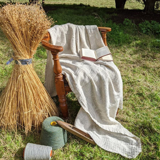 Natural Afghan Linen and Lambs' Wool Blanket - Ferguson's Irish Linen