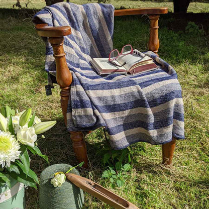 Sand Stripe Linen/Wool Fusion Blanket - OFFER - Ferguson's Irish Linen