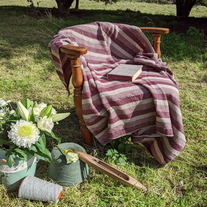 Sand Stripe Linen/Wool Fusion Blanket - OFFER - Ferguson's Irish Linen