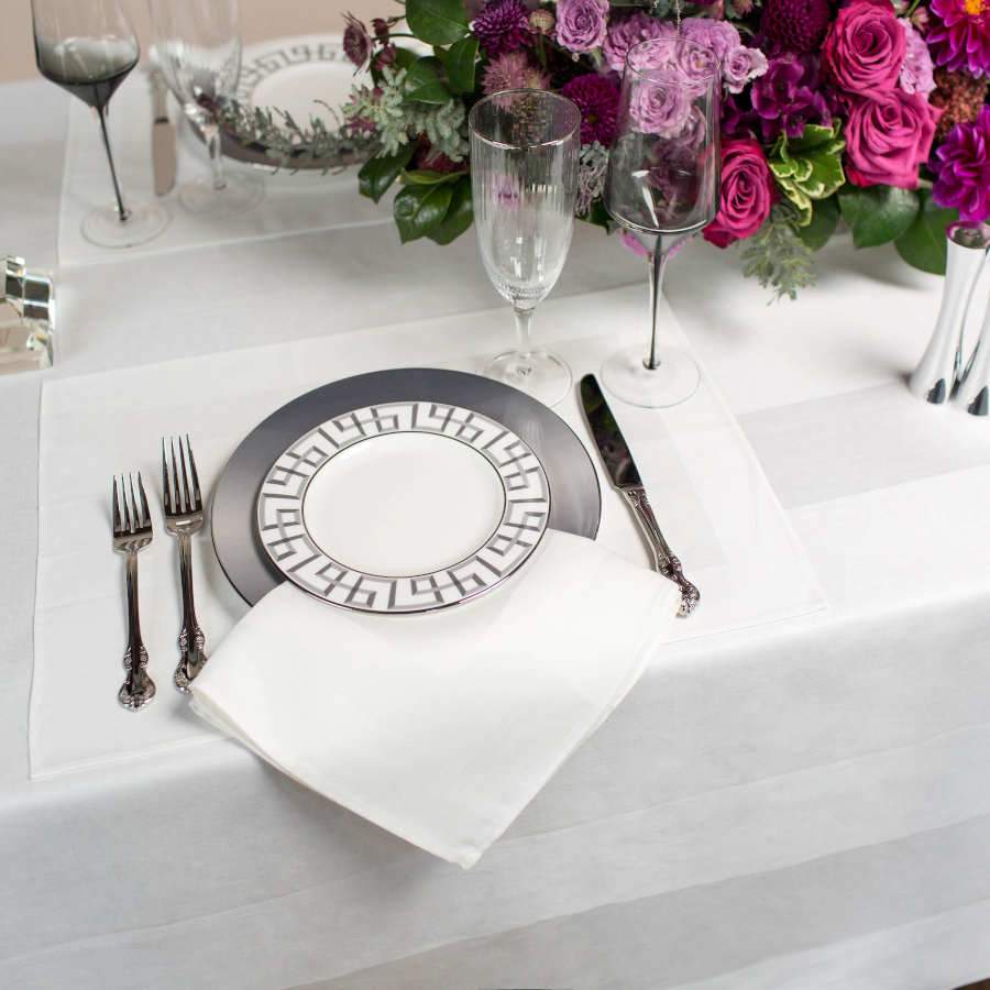 Satin Band Damask Napkins - Ferguson's Irish Linen