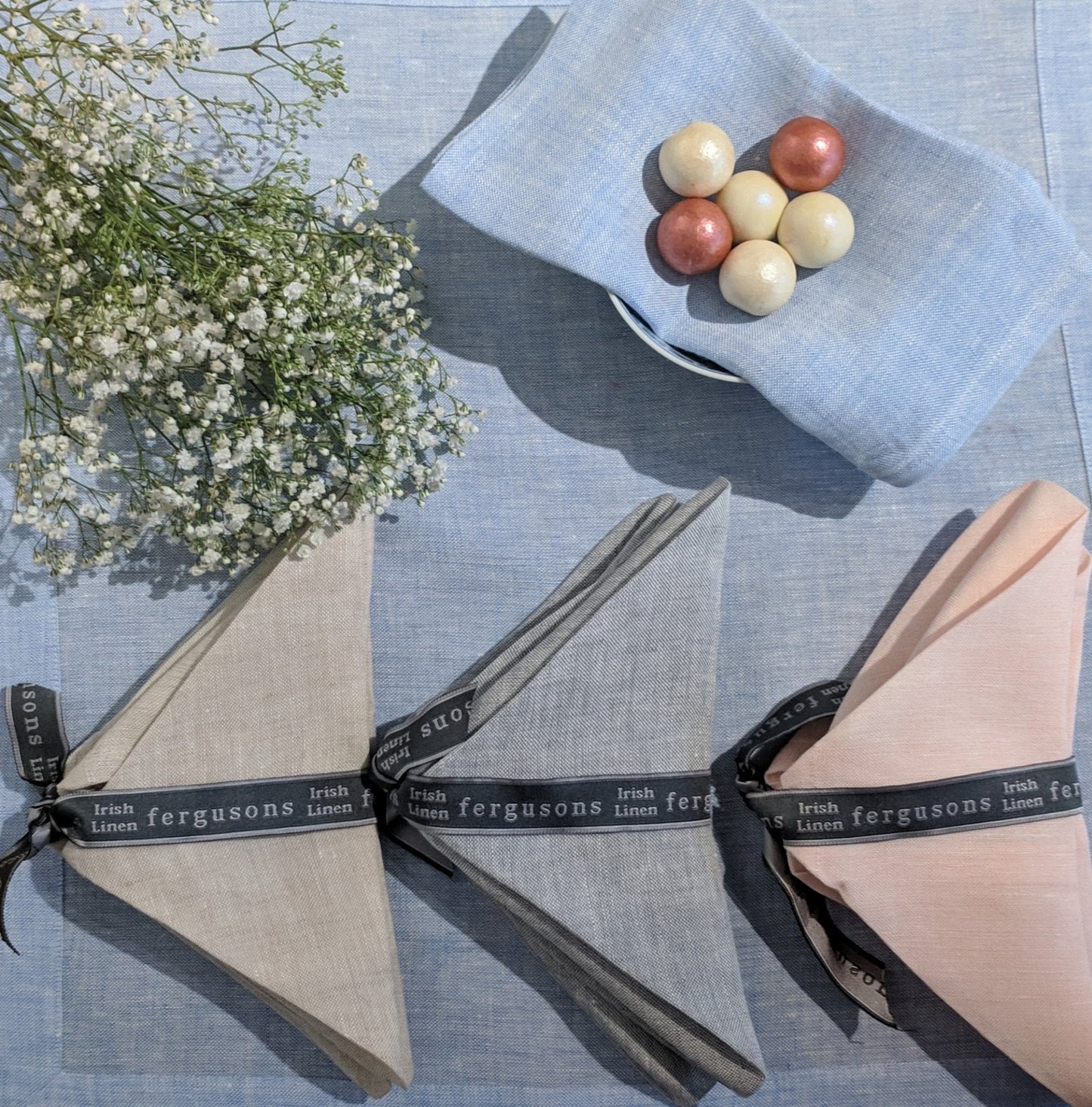 Tablescaping Chambray Napkins - Ferguson's Irish Linen