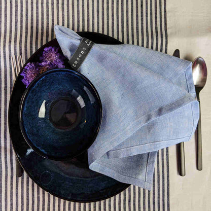 Tablescaping Chambray Napkins - Ferguson's Irish Linen