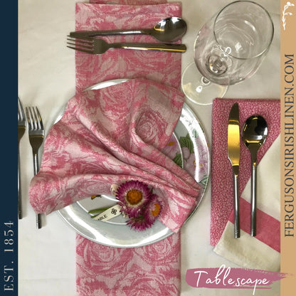 Tablescaping Geranium 4 Pack Pink Napkins - OFFER - Ferguson's Irish Linen