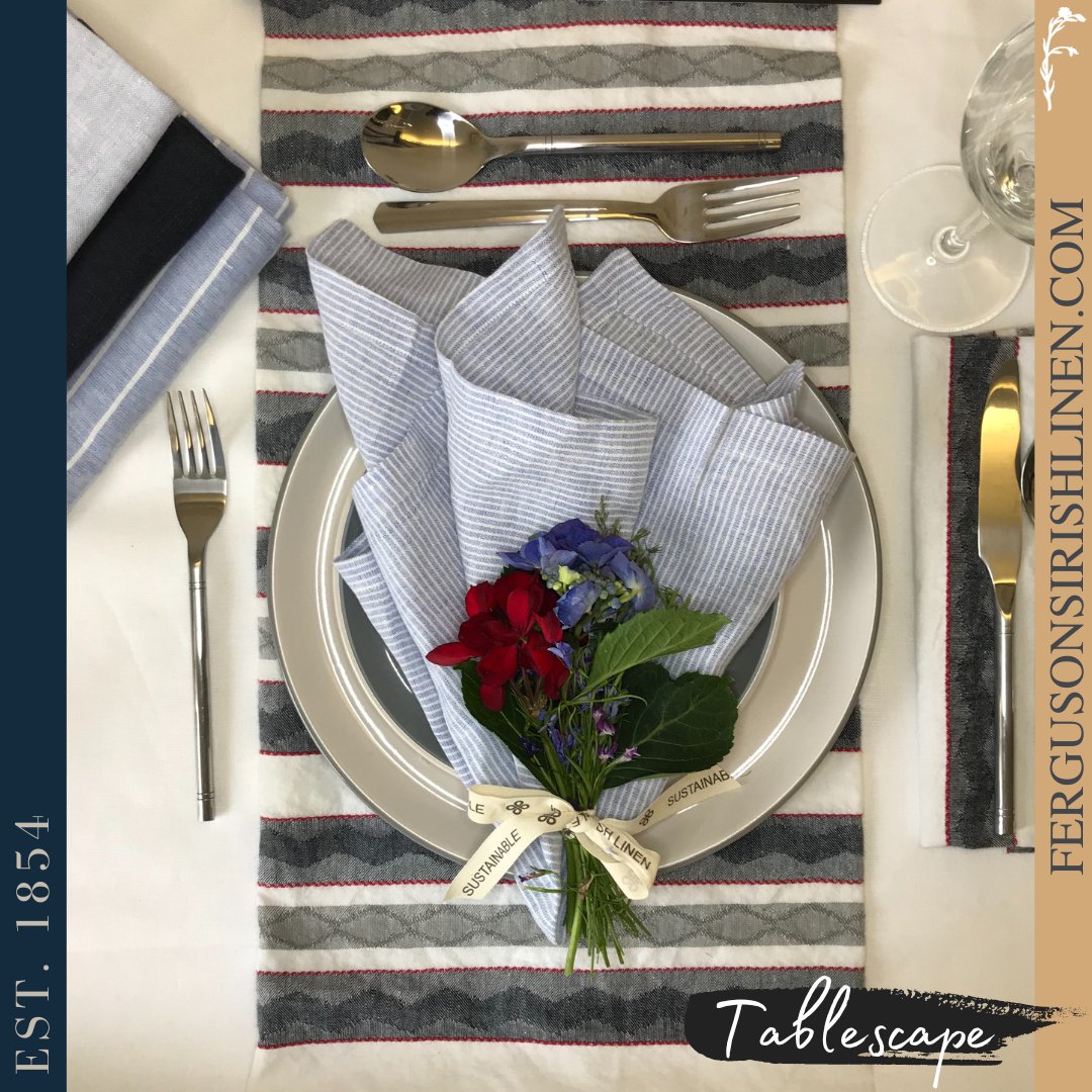 The Blue 4 Pack Napkins Tablescape Set - OFFER - Ferguson's Irish Linen